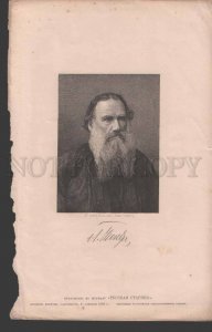 113820 Lev TOLSTOY Russian WRITER Vintage POSTER Engraving