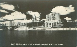 St Paul Where Good Business Combines with Good Living MN  B&W  Postcard Unused