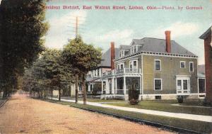 LISBON, OH Ohio  EAST WALNUT STREET SCENE  Residential~Homes   c1910's Postcard