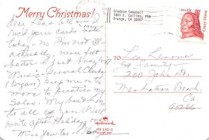 Merry Christmas Continental Size: Approx 4 X 6 inches (15 cm X 10.5 cm) Postcard