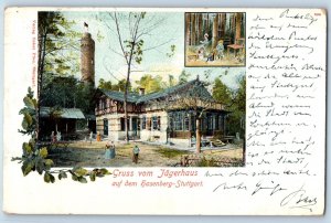 Stuttgart Germany Postcard Greetings from Jagerhaus Auf Dem Hasenberg c1905