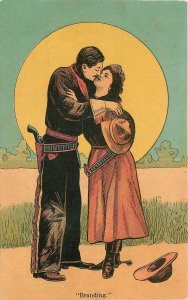 Postcard C-1910 Cowboy & Cowgirl romance 23-12914