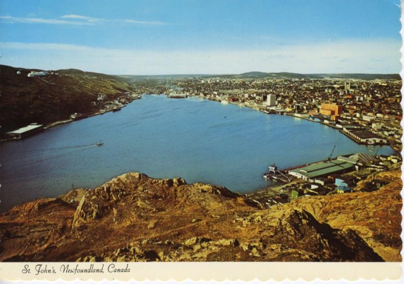 St. John's Newfoundland NFLD Birdseye View From Signal Hill c1976 Postcard D9
