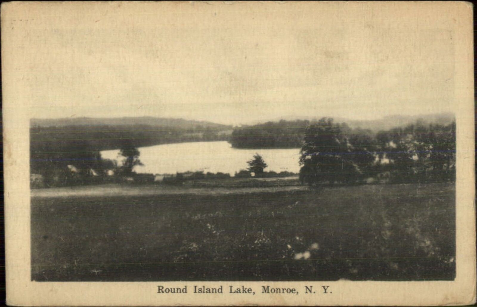 Monroe NY Round Island Lake c1915 Postcard United States New York Other, Postcard