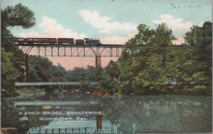 Postcard B and O Railroad Bridge Brandywine Wilmington Delaware DE