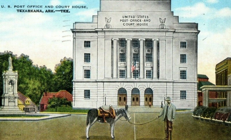 Vintage US Post Office & Courthouse, Texarkana, AR In Color P164