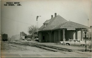 Vtg RPPC 1960s Van Buren Arkansas AR - Frisco Railroad Depot M13