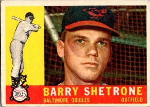 1960 Topps Baseball Card Barry Shetrone Baltimore Orioles sk1812