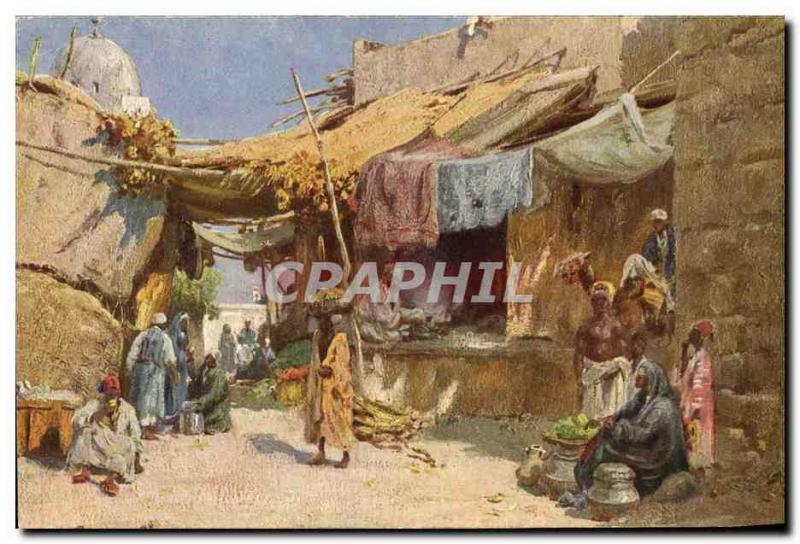 Old Postcard Fantasy Orientalism Wuttke Street scene Omdurman Khartoum