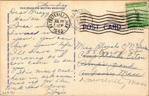 Vtg 1940s University of Arkansas Student Union Fayetteville AR Linen Postcard