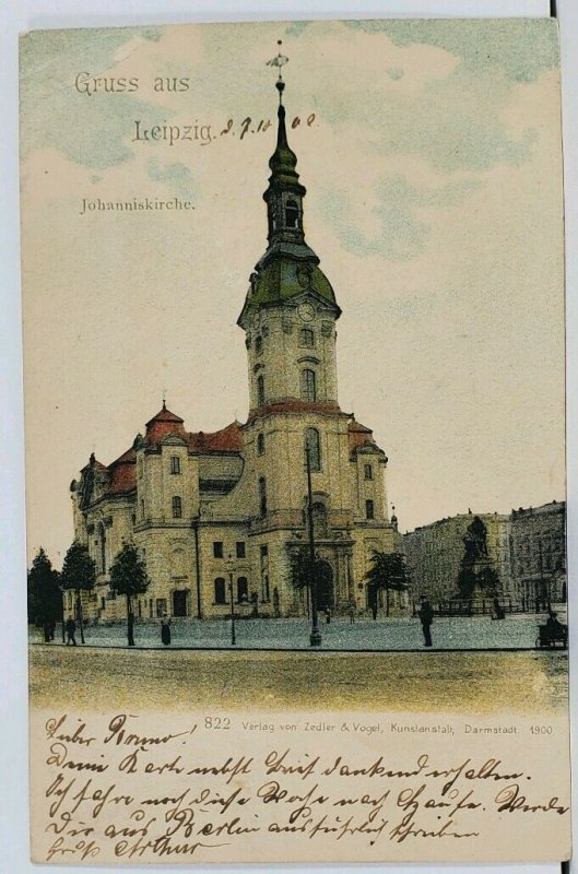 Germany Leipzig Johannis Kirche  c1902 Postcard I5