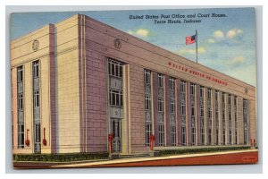 Vintage 1930's Postcard US Post Office & Courthouse Building Terre Haute Indiana