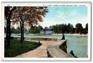 1923 US Coast Guard Station Jackson Park Chicago Illinois IL Antique Postcard