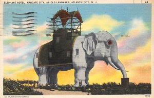 Elephant Hotel Atlantic City, New Jersey, USA Elephant 1937 postal marking on...