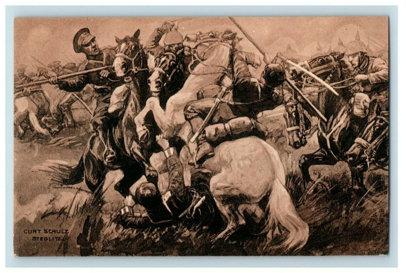 1914-18 WWI German Soldiers Battle Scene Wohlfahrts Welfare Vintage #12 P20 