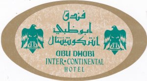 Abu Dhabi Intercontinental Hotel Vintage Luggage Label sk351