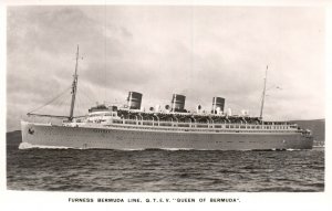 Postcard Photo Furness Bermuda Line QTEV Queen Of Bermuda Ocean Liner RPPC