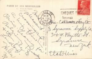 PARIS et SES MERVEILLES-STAR PLACE-PLACE L'ÉTOILE PHOTO POSTCARD 1931 POSTMARK