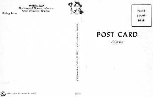 VA - Charlottesville. Monticello, Dining Room