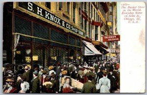 Chicago Illinois c1906 Postcard State Street S.H. Knox Five & Dime store
