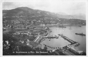 1937 Villefranche-sur-Mer French Riviera Harbor Naval Ships Postcard