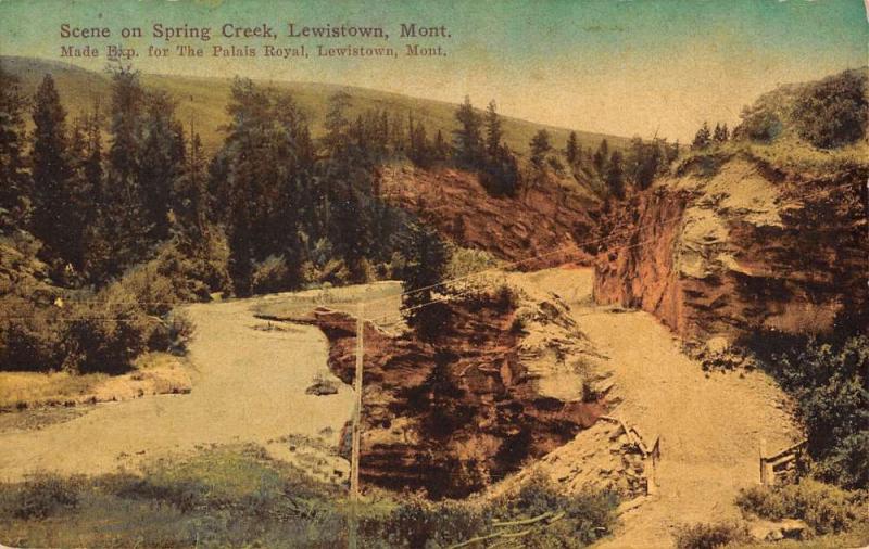 Lewistown Montana Spring Creek Scenic View Antique Postcard K19167