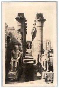 c1920s Luxor Temple Fourteen Colonnades Of Amenhotep III Egypt RPPC Postcard