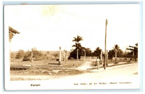 Parque Park San Diego DE Los Banos Cuba Real Photo RPPC Postcard (O24)