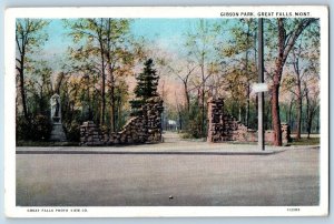 Great Falls Montana MT Postcard Gibson Park Entrance Scenic View c1920 Vintage