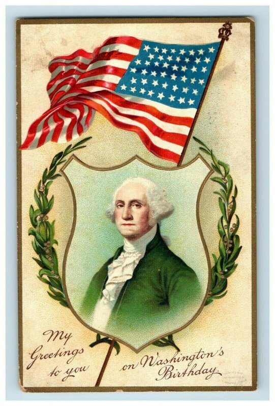 C. 1910 U.S. Flag Washington's Birthday Postcard F93 