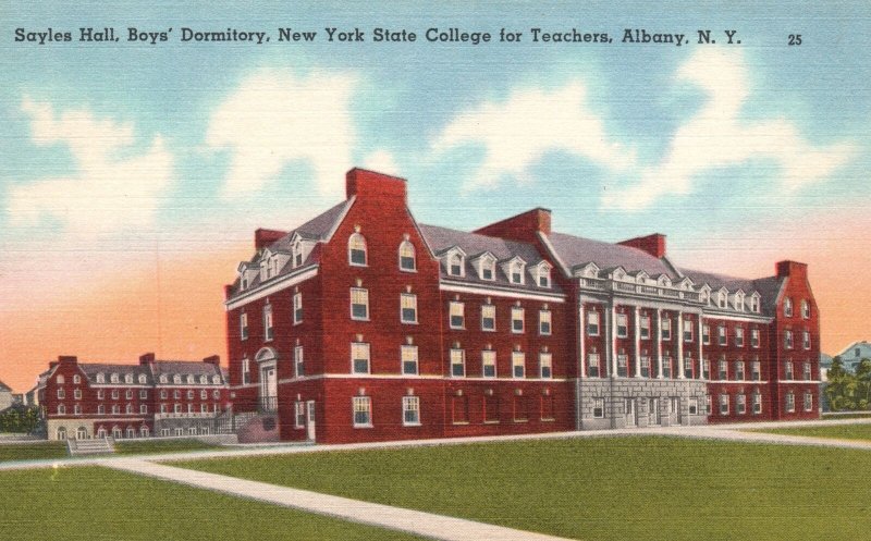 Vintage Postcard Syles Hall Boys Dormitory College For Teachers Albany New York