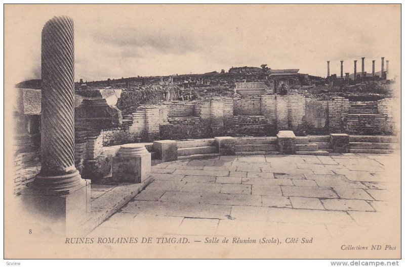 Salle De Reunion, Cote Sud, Ruines Romaines De Timgad, Algeria, Africa, 1900-...