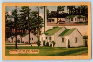 Fayetteville North Carolina NC Postcard Thompson's Cottage Court Inn Motel