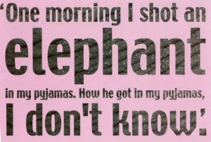 I Shot An Elephant In My Pyjamas Animal Crackers Cartoon Film Postcard