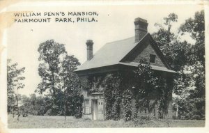 United States Philadelphia Penn`s Mansion Fairmount Park photo postcard