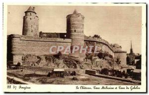 Old Postcard Fougeres The Melusine Tours and Chateau tower Goblin