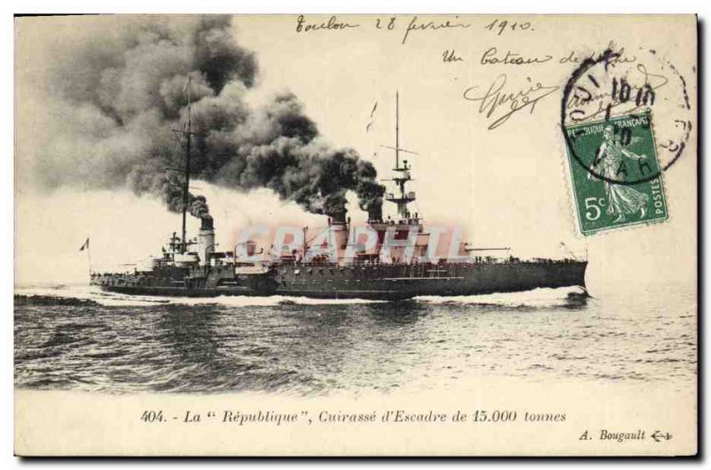 Old Postcard Boat War The Republic of Breastplate & # 39escadre