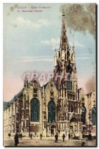 Postcard Lille Old Church St St Mourice Maurilius Church