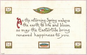 Vintage Postcard 1910's As The Returning Spring Wakens The Earth Bloom Easter