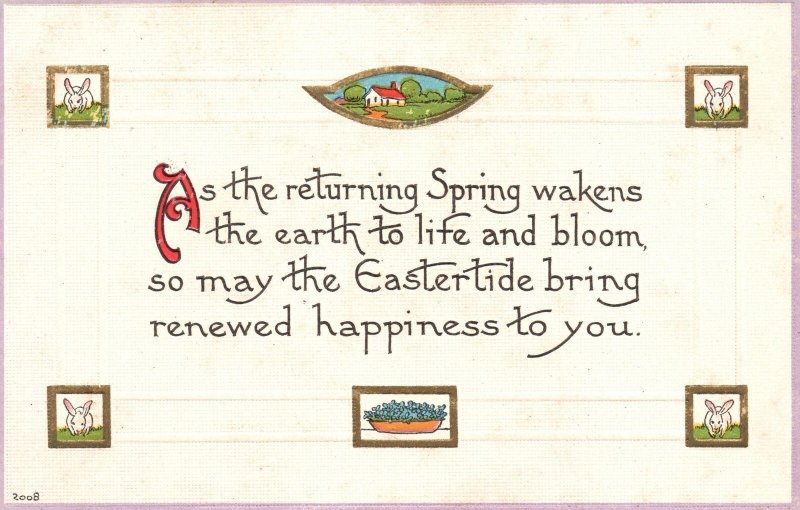 Vintage Postcard 1910's As The Returning Spring Wakens The Earth Bloom Easter