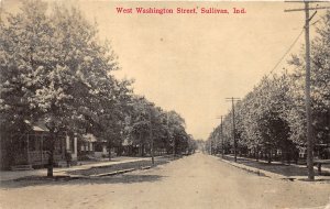 J49/ Sullivan Indiana Postcard c1910 West Washington Street Homes  367