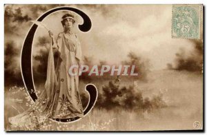 Old Postcard Fantaisie Letters Letter C