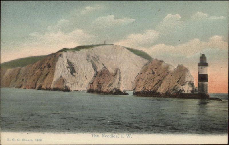 Isle of Wight Needles Lighthouse c1910 Postcard