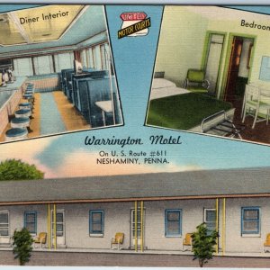 c1940s Neshaminy, Penna. Warrington Motel Sketchy United Motor Courts PC PA A205