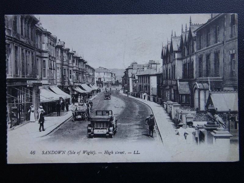 Isle of Wight SANDOWN High Street - Old Postcard by Levy Sons of Paris LL.46