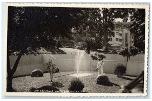 c1930's Sao Paulo Instituto Butantan Brazil Water Fountain RPPC Photo Postcard