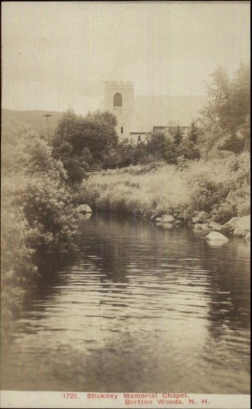 Bretton Woods NH Stickney Chapel c1910 Real Photo Postcard WHITE MTNS