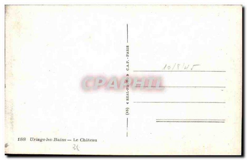 Old Postcard Uriage les Bains Le Chateau