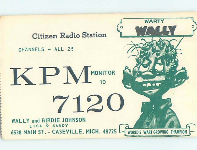 Pre-1980 RADIO CARD - Caseville - Near Port Austin & Bay City MI AH1723