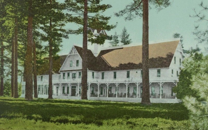 Tallac House Hotel on Lake Tahoe, CA Trees Vintage Postcard P95